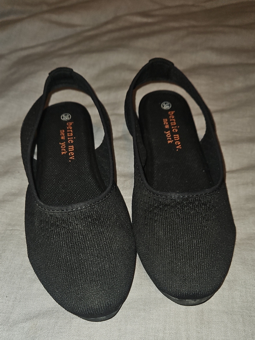 bernie mev. Black Knit Slingback Flats